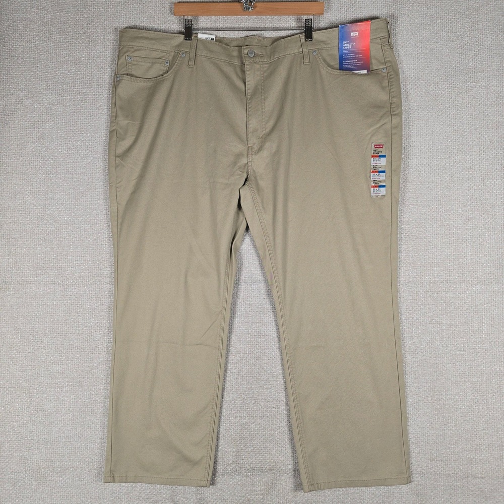 Levis 541 Athletic Taper Pants Mens 50x30 Khaki Tan All Seasons Tech Stretch NEW